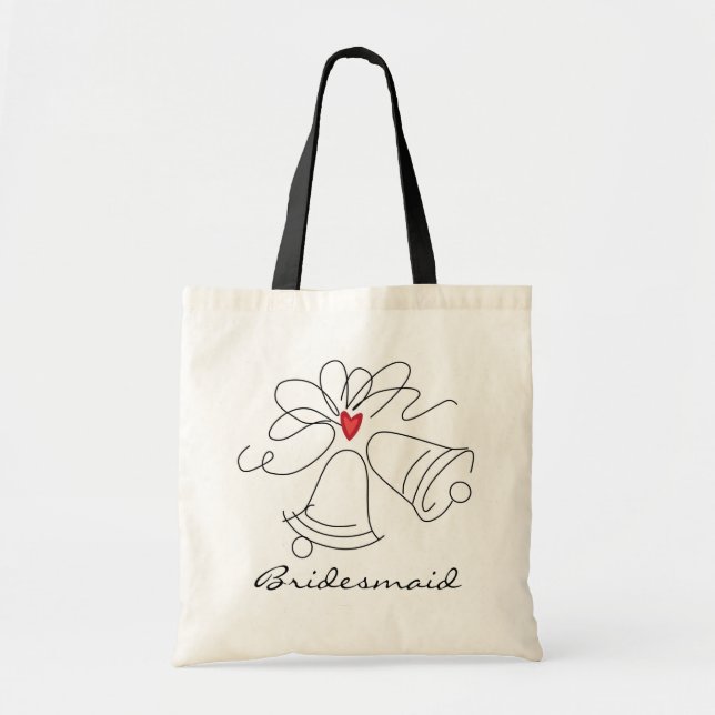 Bolsa Tote Simples sinos de casamento, mala personalizada da  (Frente)