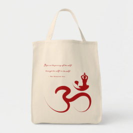 Bolsa Tote Simples Zen Yoga Om Calliografia Logotipo Silhouet