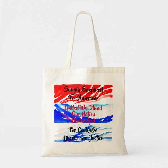 Bolsa Tote Simplesmente Inspirado para a América  (Frente)