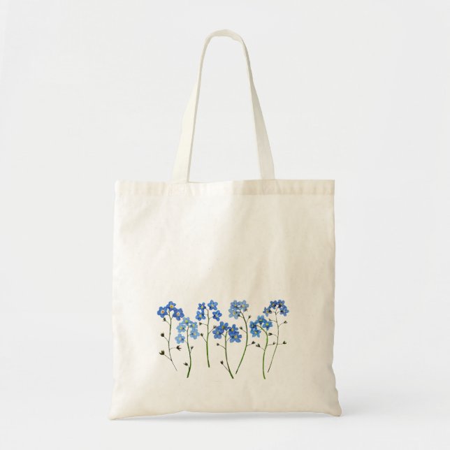 Bolsa Tote Simplicidade natural Esquece-me das flores (Frente)