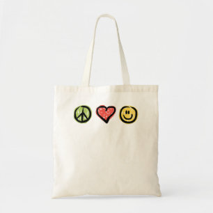 Bolsa Tote Sinais Positivos de Mensagens de Felicidade do Pea