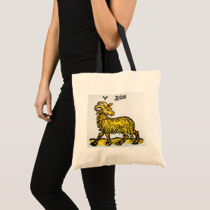 Bolsa Tote Sinais Vintage do Zodíaco, Aries the Ram