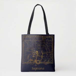 Bolsa Tote Sinal azul da astrologia do zodíaco do Sagitário