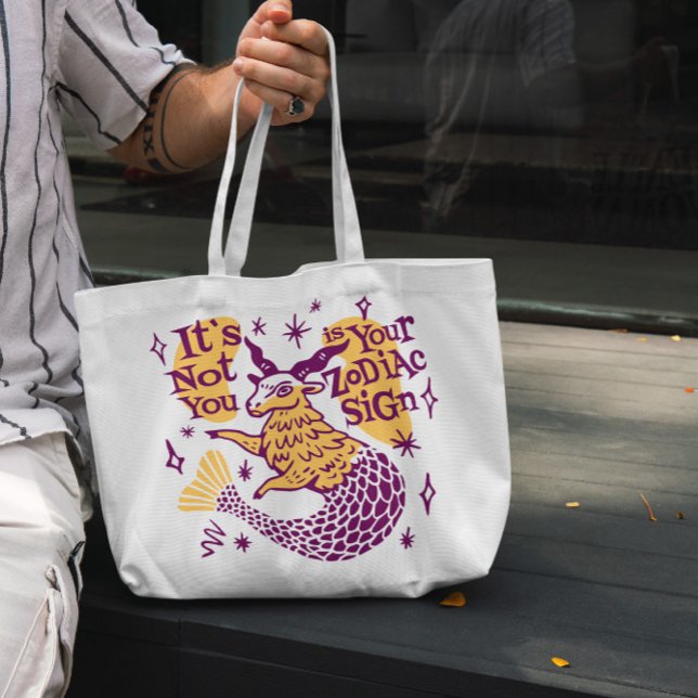 Bolsa Tote Sinal Bag de Cotação do Capricorn Zodiac (Criador carregado)