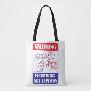 Bolsa Tote Sinal de Alerta de Fogos de Artifício