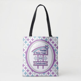 Bolsa Tote Sinal de Ano Novo Feliz Retrô – Celebre Marquee