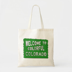 Bolsa Tote Sinal de boas-vindas colorido do Colorado