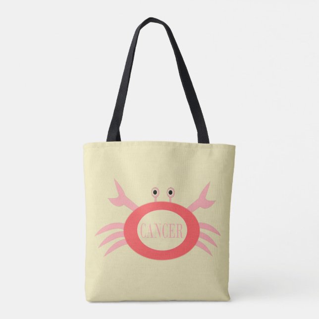 Bolsa Tote Sinal de cancer - Sinal de Caranguejo - Saco (Verso)
