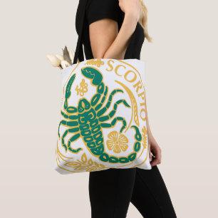 Bolsa Tote Sinal de Escorpião do Zodíaco em um