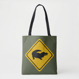 Bolsa Tote sinal de estrada crocodilo