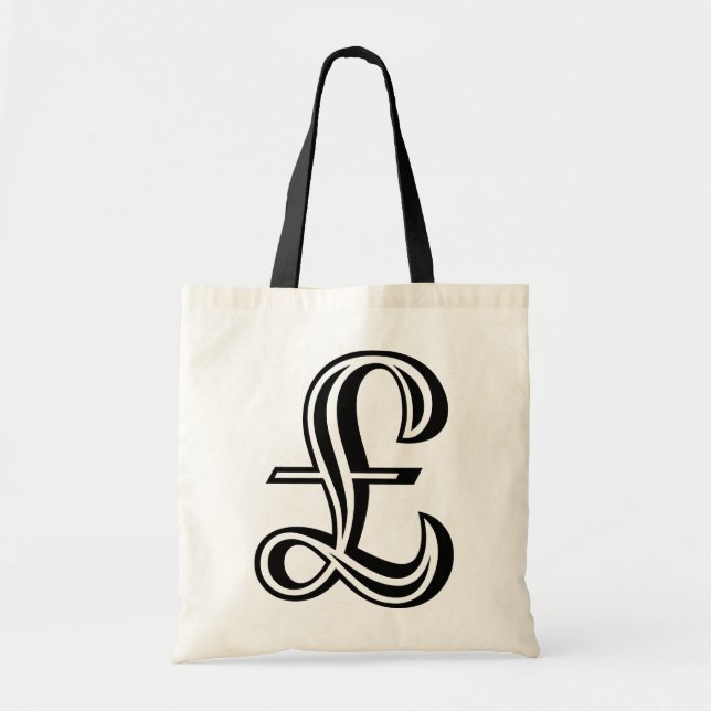 Bolsa Tote Sinal de libra - Preto (Frente)