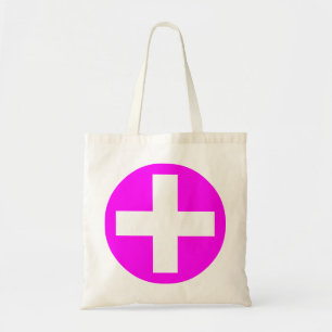 Bolsa Tote Sinal de mais branco com magenta