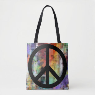 Bolsa Tote Sinal de paz artístico do Grunge