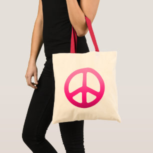 Bolsa Tote Sinal de Paz de Fade Rosa