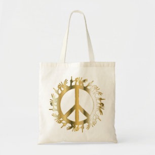 BOLSA TOTE SINAL DE PAZ DE MÃOS DE AMOR