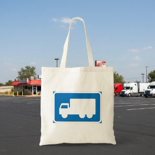 Bolsa Tote Sinal de Rota de Caminhões Símbolo Azul de Transpo