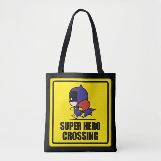 Bolsa Tote Sinal de Superherói do Batente Chibi (Frente)