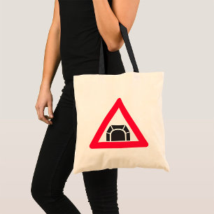 Bolsa Tote Sinal de Trânsito de Alerta de Túnel Símbolo de Tr
