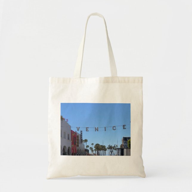 Bolsa Tote Sinal de Venice Beach na Tote Bag (Frente)