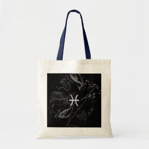 Bolsa Tote Sinal do zodíaco dos peixes do estilo do cromo em