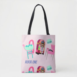 Bolsa Tote Sinal Retro dos Anos Cinquenta Projeto de Tocador 