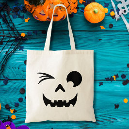 Bolsa Tote Sinal Sinal Abóbora de Halloween Cara de Jack O La