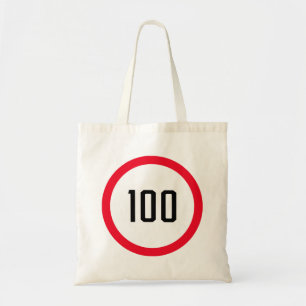 Bolsa Tote Sinal vermelho limite de velocidade máximo 100 S