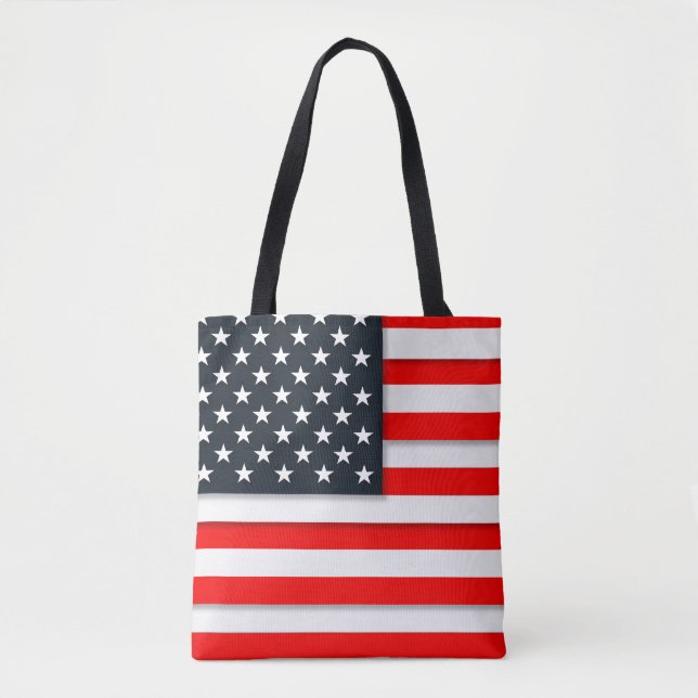Bolsa Tote Sinalizador americano personalizado (Frente)