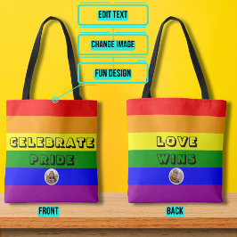 Bolsa Tote Sinalizador Arco-Íris do Orgulho LGBTQIA+