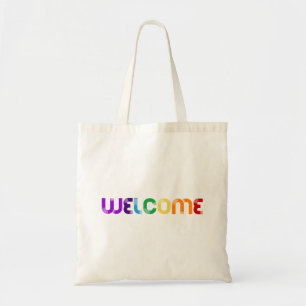Bolsa Tote Sinalizador arco-íris LGBT bem-vindo