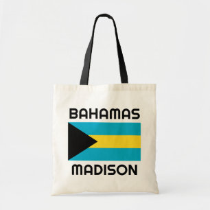 Bolsa Tote Sinalizador Bahamas de Nome Personalizado