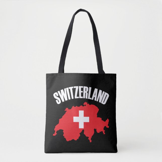 Bolsa Tote Sinalizador de Mapa de suiça (Frente)
