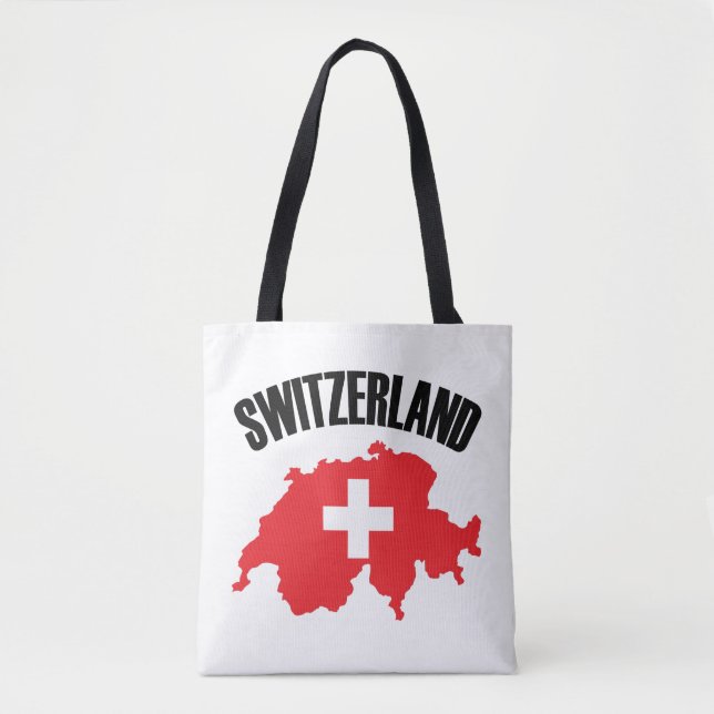 Bolsa Tote Sinalizador de Mapa de suiça (Frente)
