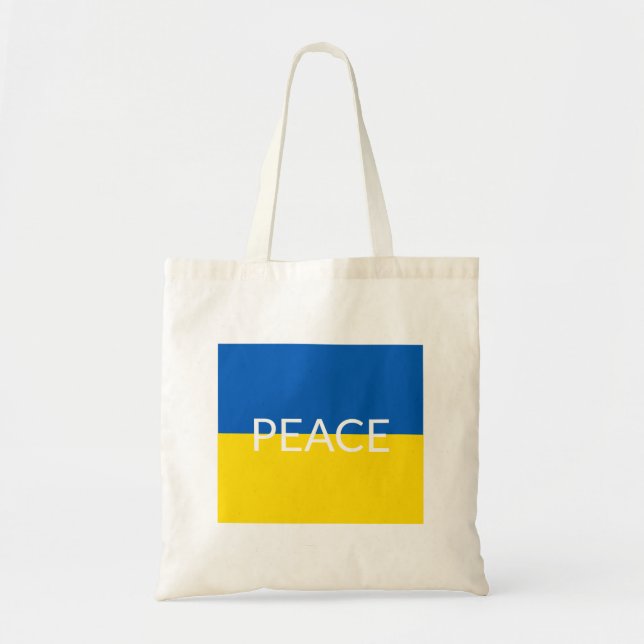 Bolsa Tote Sinalizador de texto personalizado amarelo azul-az (Frente)