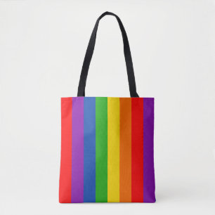 Bolsa Tote Sinalizador do Orgulho LGBTQ+ Arco-Íris, Cores Org