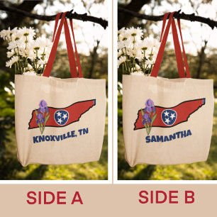 Bolsa Tote Sinalizador do Tennessee e texto personalizado da