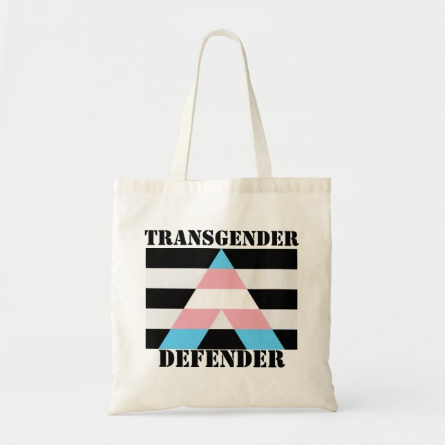 Bolsa Tote Sinalizador Hetero Ally Transgender Defender (Frente)