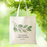 Bolsa Tote Sindicato da Família Personalizado<br><div class="desc">Essa bolsa de tote de manutenção de reagrupamento familiar é decorada com folhagem verde de aquarela. Facilmente personalizável. Esta bolsa faz um presente de reunião de família excelente. Use a Ferramenta Design para alterar o tamanho, o estilo ou a cor do texto. Porque nós criamos a nossa trabalho de arte,...</div>