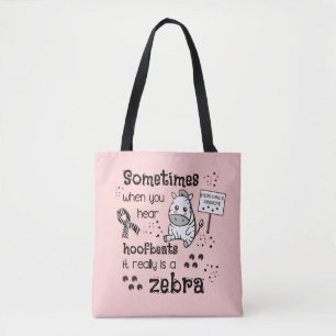 Bolsa Tote Síndrome de Ehlers-Danlos Sensibilização Zebra