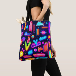 Bolsa Tote Sinfonia de Paisagem de Sonhos Neon