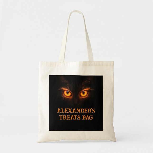 Bolsa Tote Sinister Glowing Orange Eyes Halloween (Frente)
