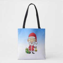 Bolsa Tote Sinos de Natal com Papai Noel