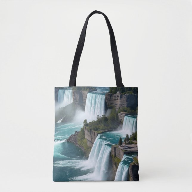 Bolsa Tote "Sinta a Corrida - Niagara Cai Saco de Tote" (Frente)