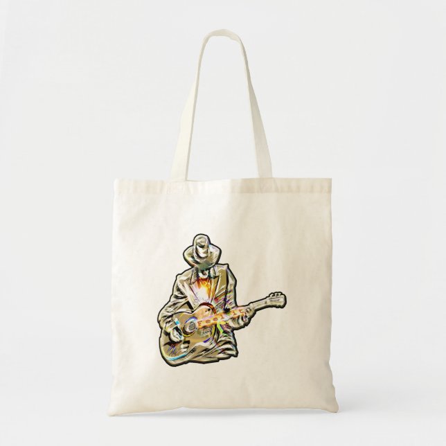 Bolsa Tote Sinta os Blues - Design de violão artístico (Frente)