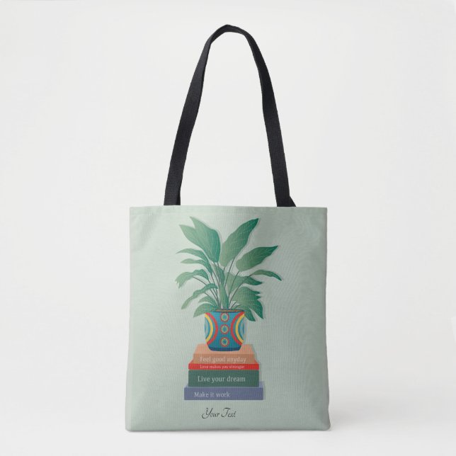 Bolsa Tote Sinta-se bem, uma arte de palavras inspiradora no  (Frente)