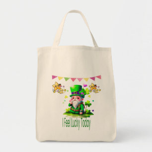 Bolsa Tote Sinto Sorte Hoje - Rua. Desenho Sortudo do Dia de