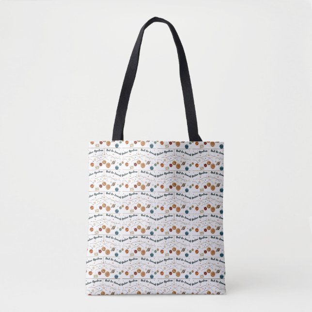 Bolsa Tote Sistema Solar Fora Para Almoço Padrão Espacial Ret (Frente)