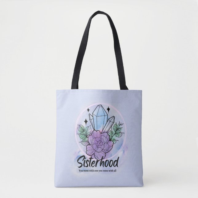 Bolsa Tote Sisterhood Spells: Empoderando a Design das Bruxas (Frente)