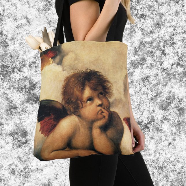 Bolsa Tote Sistine Madonna Angels por Raphael Sanzio (Criador carregado)