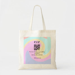 Bolsa Tote site de casamento rsvp q r código adicionar nome t